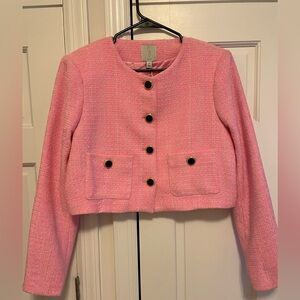 NWT Joie Tweed Cropped Blazer Pink